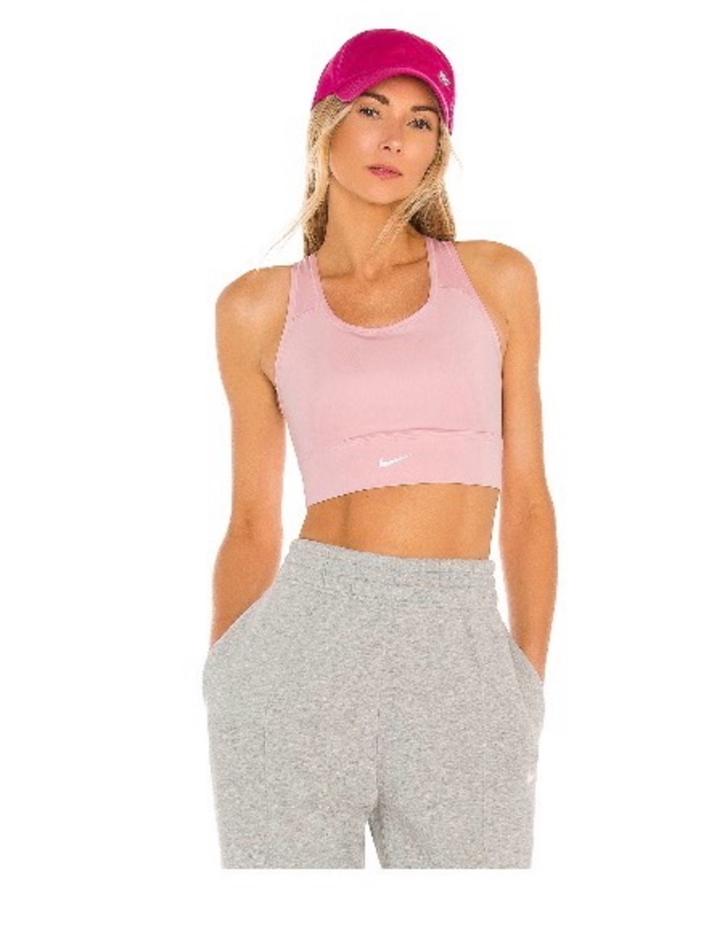 Nike Light Pink Crop Racerback Sports Bra